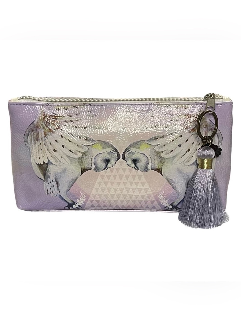 Papaya Art Clutch Makeup Tasseled Bag - SNOW OWLS - ✨NWT✨